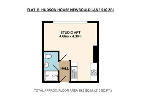 Floor Plan Flat B Hudson House Newbould Lane S10 2PJ