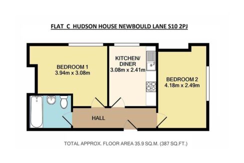 Floor Plan Flat C Hudson House Newbould Lane S10 2PJ