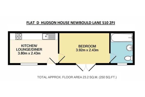 Floor Plan Flat D Hudson House Newbould Lane S10 2PJ