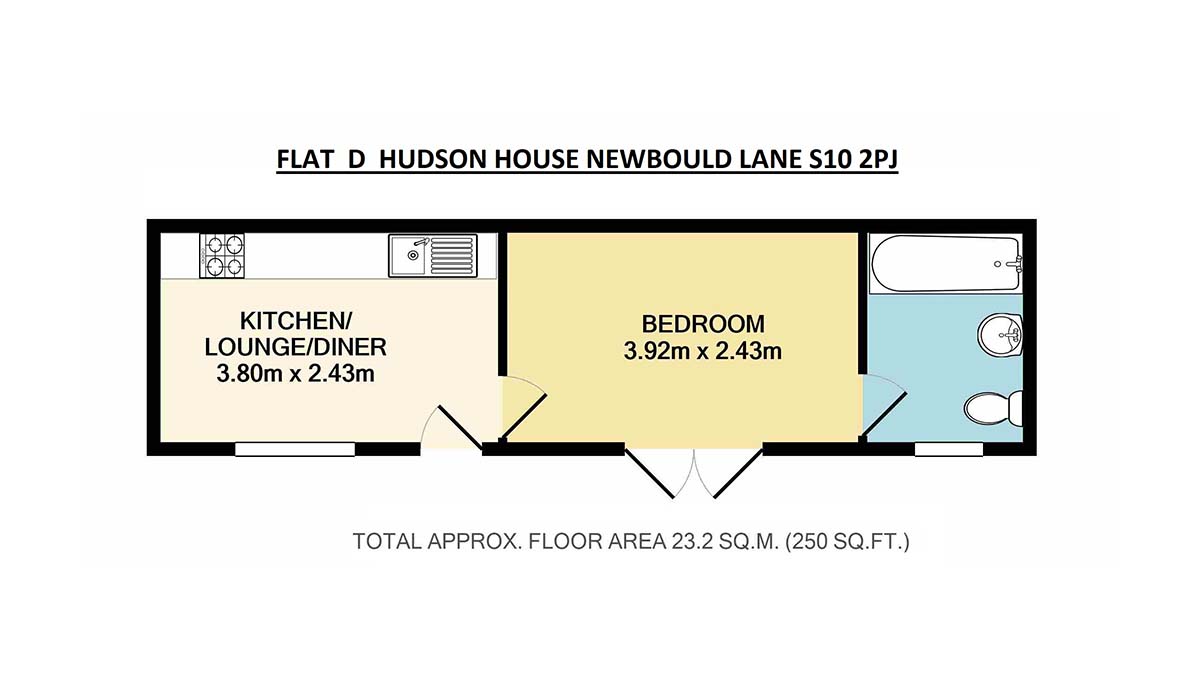 Floor Plan Flat D Hudson House Newbould Lane S10 2PJ